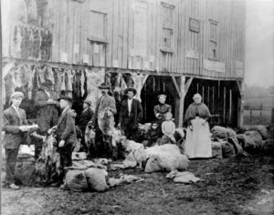 Photo: Bridget Lohan (far right) left Ireland in 1847, during the potato famine.