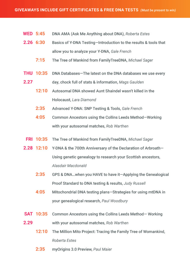 Booth Schedule at RootsTech