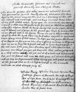 Petition for bail of eleven accused people from Ipswich, 1692 | By Bryce Barbara - John Davis Batchelder Autograph Collection, Words and Deeds in American History: Selected Documents Celebrating the Manuscript Division's First 100 Years, Library of Congress, Public Domain, https://commons.wikimedia.org/w/index.php?curid=2910485