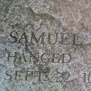 Picture of Samuel Wardwell's gravestone.