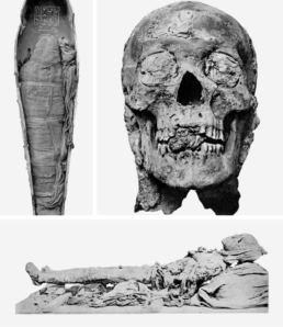 Mummified remains of Pharaoh Amenhotep III, father of Akhenaten and grandfather of Tutankhamun