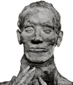 Mummified remains of Yuya, father-in-law of Pharaoh Amenhotep III