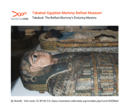 The mummy of Takabuti displayed at Ulster Museum, Belfast