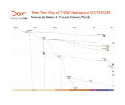 Y-DNA haplogroup Q-CTS10359 Time Tree showing Momias de México 6’s paternal lineage