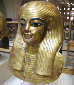 Gilded funerary mask of Yuya, adviser to Amenhotep III, preserved in the Egyptian Museum