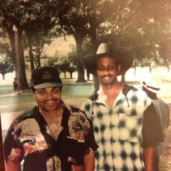 Joe Jackson and Thomas Jackson III at the 1994 family reunion in Greenwood, Mississippi