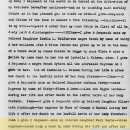 1804 will of James Richbourg bequeathing July, a key document tracing Michael Jackson's paternal lineage