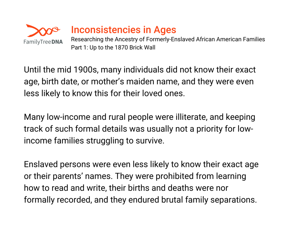 inconsistencies in ages