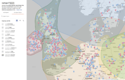 Compare Origins map showing DNA matches and their earliest known ancestor locations across Europe