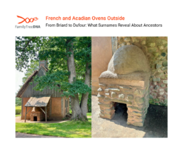Acadian outdoor bread ovens in Nova Scotia, linking the surname Dufour to its meaning “of the oven” in French surname origins.