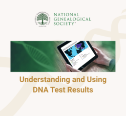 NGS DNA education course graphic showing a tablet with a DNA results map and the title Understanding and Using DNA Test Results.
