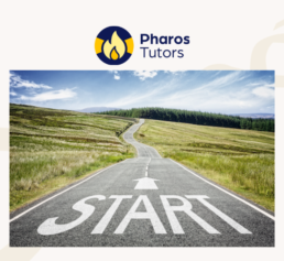 Pharos Tutors genealogy course image showing a road marked START leading into the distance under a bright sky.