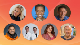 Promotional graphic featuring multiple RootsTech keynote speakers for the 2026 conference.