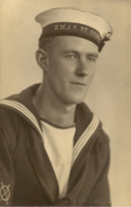 Studio portrait of Thomas Welsby Clark, Royal Australian Navy sailor aboard HMAS Sydney (II)