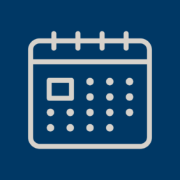Calendar icon representing community events for DNA surprises, genetic identity, and support.