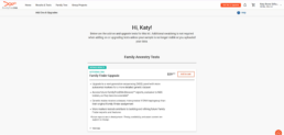 Add Ons and Upgrades page showing the Family Finder Upgrade under Autosomal DNA Tests